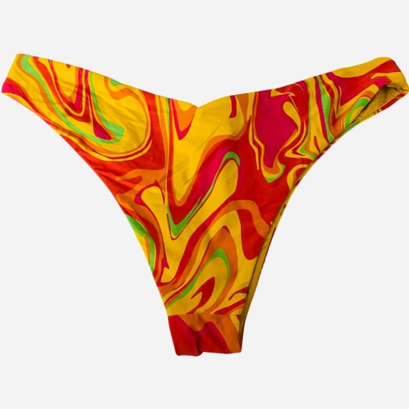 WeWoreWhat Cherry Red Retro Print Bikini Bottom - Picture 2 of 4